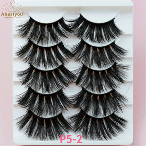 Abestyou Beauty 3D Vegan Natural Full Strip Handmade Faux Mink Eyelashes 13mm Black Cotton Band Grosir - Product Image 1