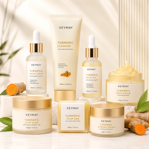 Private Label Turmeric Skincare Set Vitamin C Face SerumCream Natural Herbal Facial Serum Cleanser Cream OEM Skin Care Products