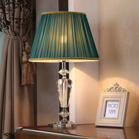 Lampe de table en cristal nordique avec télécommande LED, lumière chaude tricolore pour chambre à coucher, salon et hôtel