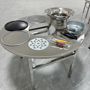 Foldable Stainless Steel Custom Cutouts <b>Table</b> <b>Folding</b> Charcoal Stove Induction Cooker Square <b>Round</b> Dining <b>Tables</b> <b>TABLE</b> Fold & Cu - Product Image 5