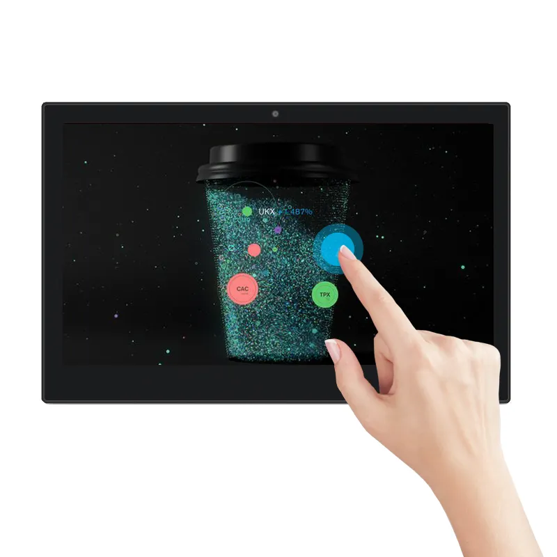 15 pulgadas monitor de pantalla táctil de montaje en pared android tablet poe