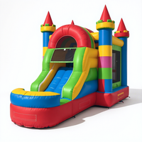 Château gonflable en PVC avec toboggan pour enfants et adultes, aire de jeux intérieure et extérieure, combo château gonflable et toboggan, château de saut pour enfants