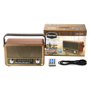 Radio sans fil vintage avec FM/AM/SW, prise en charge de la carte USB/TF, 1200mAh Li-ion, télécommande, MD-510BT Kemai double tension - Product Image 1