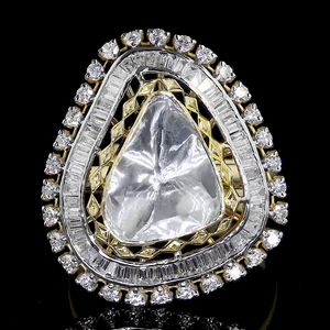 Pera Cascade Lab Diamond Ring Baguette & Round Halo 14K Gold VVS2 Claridad 4.26ct IGI Certified - Product Image 3