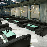 Canapé de bar de luxe en bois durable, en cuir PU écologique, pour bars à chicha, boîtes de nuit et karaokés