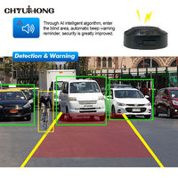 Caméra IA BSD robuste avec avertisseur sonore pour chariot élévateur, véhicule de construction, kit de surveillance de sécurité pour la détection des piétons
