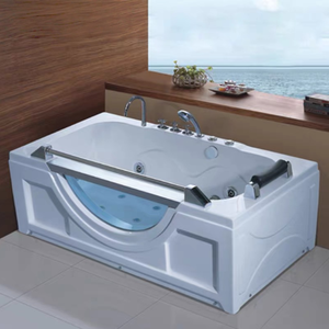 Baignoire à remous double pour deux personnes avec coin <span class=keywords><strong>marche</strong></span>, fabriquée en Chine - Product Image 4