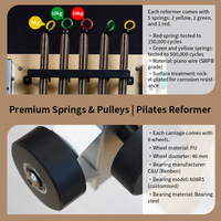 Le meilleur des meilleurs : Machine Reformer avec barre de repose-pieds réglable, en aluminium noir, pour studio