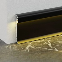 Bande LED encastrée en aluminium pour plinthe |   Moulure de plinthe latérale pour salon