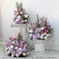 Centre de table en soie artificielle rose et violette pour mariage, décoration de printemps, cérémonie, allée et vitrine