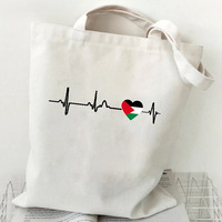 Sac fourre-tout géométrique Palestine en toile de coton écologique, imprimé drapeau palestinien, sac de courses