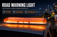 Barre lumineuse d'avertissement LED ambre HB-750D 12-24V IP65 en PC, 13 modes de clignotement, fixation magnétique pour secours routier, vente en gros OEM