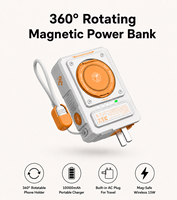 Batterie externe ultra-légère 10000 mAh avec charge rapide sans fil 15W, support anneau et entrée CA – Vente en gros, logo personnalisé OEM/ODM