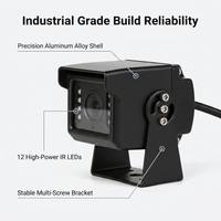 Cámara Exterior para Vehículos AHD con Visión Nocturna Starlight de 1080P, 12 LED IR, IP67, Compacta, de Aleación de Aluminio, para Monitoreo de Camiones y Autobuses