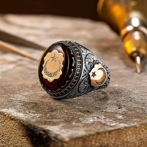 Винтажный дизайн стиль высокого качества чувство темперамента мужчины кольцо Античные цветочные узоры, чтобы сделать старый