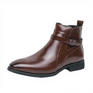 รองเท้าหนังไมโครไฟเบอร์คุณภาพสูง สวมใส่สบาย ปลายแหลม หุ้มข้อสูง หรูหรา ทำมือ สำหรับผู้ชาย ขายส่ง - Product Image 4