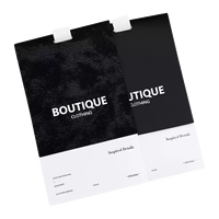 Étiquette volante personnalisable OEM pour vêtements, étanche et écologique, avec panneau texturé robuste, insert en papier mat lisse et sangle de scellage