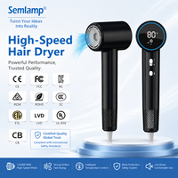 Sèche-cheveux ionique professionnel de qualité salon avec moteur BLDC 1300W, buse concentratrice, 2 vitesses pour usage domestique et hôtelier