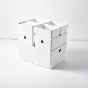 Минималистичный контейнер для хранения PET с крышкой, штабелируемые настольные органайзеры с ручками для шкафа, кухни, канцелярии - Product Image 1