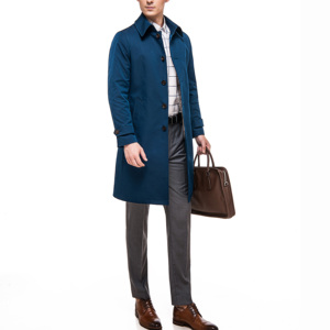 Модный новый дизайн: мужской тренчкот темно-синего цвета, повседневный длинный тренчкот для мужчин, тренчкоты больших размеров. - Product Image 2