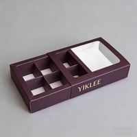 Boîte à papier de style tiroir coulissant personnalisée pour les tablettes de chocolat, les truffes, les bonbons et les biscuits, logo de marque en estampage à chaud
