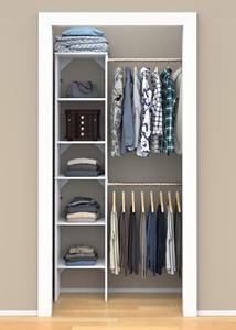 ClosetMaid SuiteSymphony – Kit <span class=keywords><strong>de</strong></span> démarrage pour petite armoire moderne en MDF, tour avec 3 barres <span class=keywords><strong>de</strong></span> suspension et étagères réglables - Product Image 6