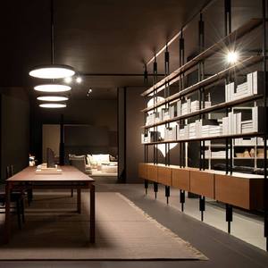 Étagère de rangement multi-niveaux pleine hauteur de style italien en fer et bois massif minimaliste pour salon, modèle ZY99 - Product Image 4