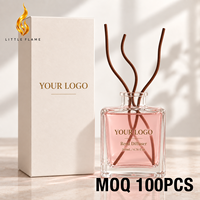 Diffuseur de parfum personnalisé LF avec logo, 200 ml, bâtonnets bruns courbés, parfum floral de rose, longue durée, huile essentielle pour salle de bain, parfum d'intérieur