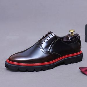 Zapatos de Oficina para Hombre de Alta Calidad, Transpirables, con Cordones, Ligeros, Antideslizantes, con Suela Gruesa, de Cuero Negro, Estilo Mocasín - Product Image 6
