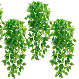 <span class=keywords><strong>Lierre</strong></span> artificiel suspendu, feuilles de <span class=keywords><strong>lierre</strong></span> décoratives pour mur, maison, jardin, mariage, plante verte simulée réaliste - Product Image 3
