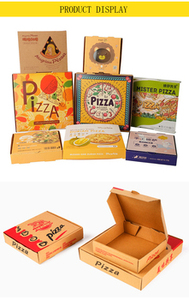Golden Ocean Venta al por mayor Logotipo personalizado Impresión Blanco Corrugado Pizza Embalaje Cajas de cartón de papel para entrega de alimentos - Product Image 2