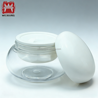 Pot de luxe pour crème de soin du visage, base PET à large ouverture avec couvercle à vis, conteneur en plastique pour gommage corporel