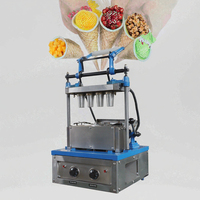 Machine à cornets de glace gaufrés personnalisable de haute qualité avec 4 cornets, nouvelle, facile à utiliser, capacité de 100L/h