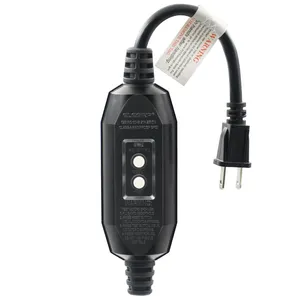 15 Amp Auto Reset Self- Test 2 Prong in-line Portable GFCI extention cord electrical plugs gfci GFCI plug