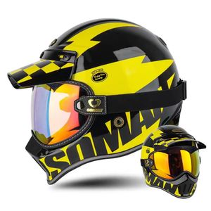 Casque de motocross rétro en fibre de carbone, toutes saisons, unisexe, pour la conduite hors route en montagne - Product Image 5