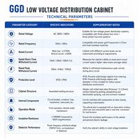Gabinete de Distribución de Energía de Baja Tensión GGD, CA 380V 400V 3150A, Panel de Distribución Fijo, LV MBD para Subestación Industrial