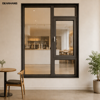 Jendela Casement Aluminium Thermal Break Kustom dengan Kaca Tempered Triple Insulated Kedap Suara dan Layar Minimalis