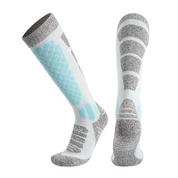 Chaussettes de ski en coton tricoté ODM personnalisées, séchage rapide, antibactériennes, anti-frottement, en tissu éponge, pour femmes, pour la montagne et la neige