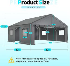 Extra Grote 20X20 Zware Metalen Carport Weerbestendige Oprolbare Garage Ramen Voor Alle Weersomstandigheden Voor Auto 'S - Product Image 6