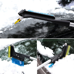 Telescopic Snow Plow Ice <b>Scraper</b> With Safety Hammer 3 In 1 Multi Functional Snow Shovel For <b>Car</b> De Icing And Defrosting - Product Image 4