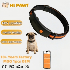 ปลอกคอ<span class=keywords><strong>แมว</strong></span>แบบกำหนดเองและปลอกคอสุนัขแบบปรับได้สำหรับสุนัขล่าเหยื่อ ปลอกคอสัตว์เลี้ยงพร้อม GPS ติดตามสุขภาพ - Product Image 1