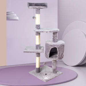 Benutzer definierte interaktive Katzen spielzeug Sisal Seil Plüsch Haustier Holz <span class=keywords><strong>Scratcher</strong></span> Moderne Luxus Classic Indoor Kratz baum für Indoor Katzen - Product Image 1