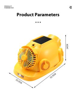 หมวกกันน็อคสร้างความเย็นด้วยพลังงานแสงอาทิตย์ Ai หมวกกันน็อคแบบคู่เครื่องปรับอากาศแบบชาร์จไฟได้สำหรับผู้ชายฤดูร้อน - Product Image 5