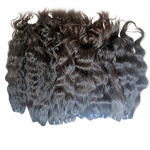 Cheveux humains vierges indiens bruts non traités, naturels bouclés, cuticules alignées, qualité supérieure, lisses, frontal double trame, machine, 100g - Product Image 6