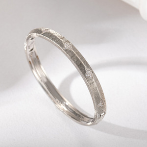 Four Pointed Star Brushed Snowflake Bangle Gold And Silver <b>Copper</b> Jewelry Wedding Fashion <b>Bracelet</b> - Product Image 2