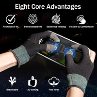 Doigts de manches ultra-fins antidérapants et respirants pour jeux mobiles, gants de jeu tactiles en fibre conductrice