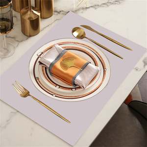 Tapis de table imperméables et résistants à l'huile Sous-verres essuyables résistants à la chaleur Napperons en vinyle-Lavables et placables - Product Image 5