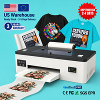 Película de Transferencia de Calor por Inyección de Tinta Digital 1390, Máquina de Impresión DTF para Camisetas y Telas, Impresora DTF A3 con Horno, Tinta y Película