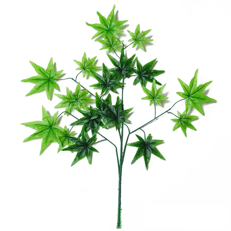 Kunstmatige Decoratie Green Maple Leaf Plastic Takken