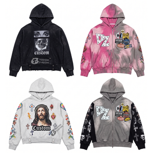 เสื้อฮู้ดดี้สั่งทำ ปักโลโก้ 3 มิติ ด้านหน้า สไตล์สตรีทแวร์ เสื้อกันหนาวมีฮู้ด ยูนิเซ็กส์ ทรงโอเวอร์ไซส์ คุณภาพสูง เนื้อผ้าหนา 100% ผ้าฝ้าย - Product Image 1